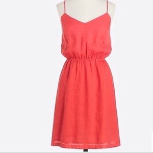 J Crew Linen Summer Dress in Coral